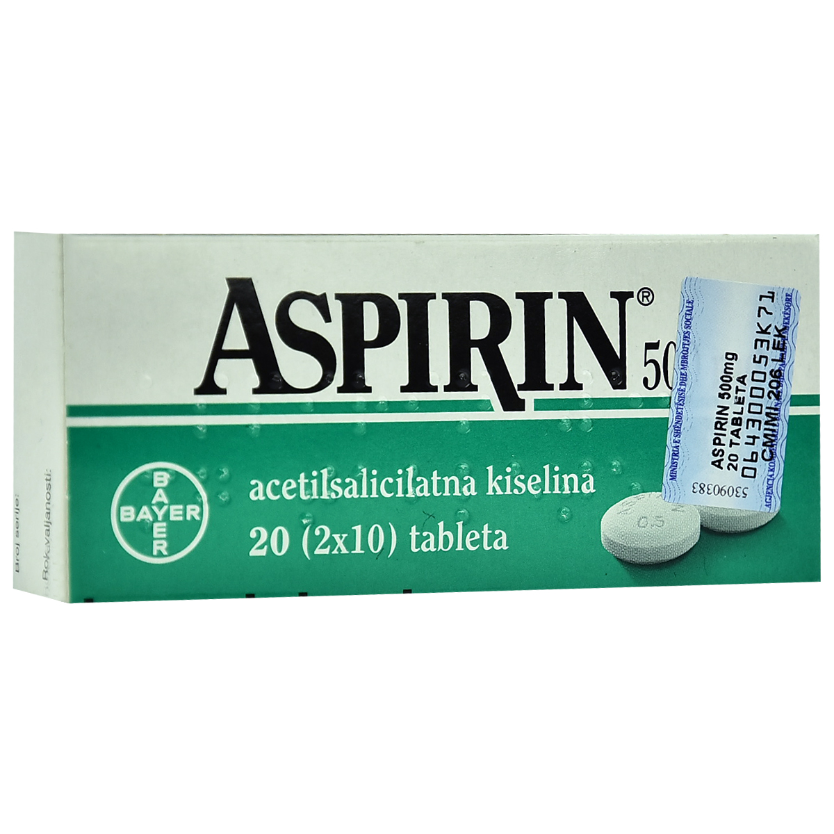 ASPIRIN BAYER 500 MG - 20 TABLETS