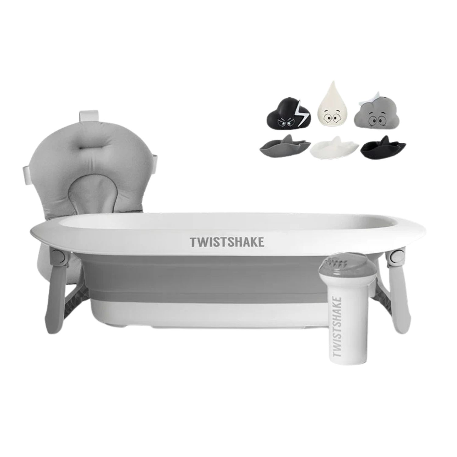 Twistshake Baby Bathtub, Cushion, Rinser & Bath Toys