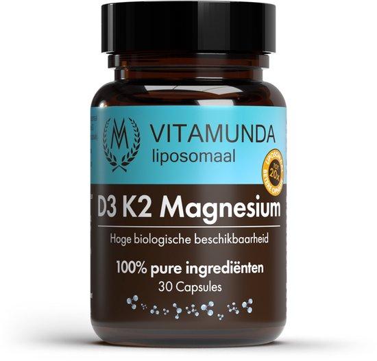 Vitamunda Vitaminë D3 K2 dhe Magnez Lipozomal 30 Kapsula